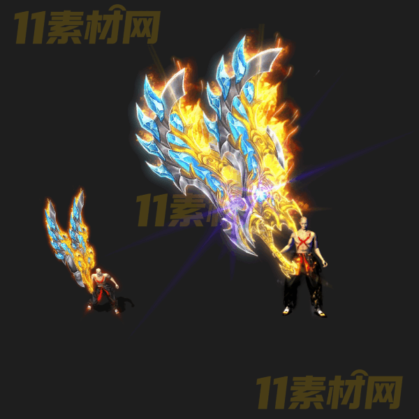 传奇武器素材 星月双刀 内外观齐全高清PNG序列帧—WQ20260325-15