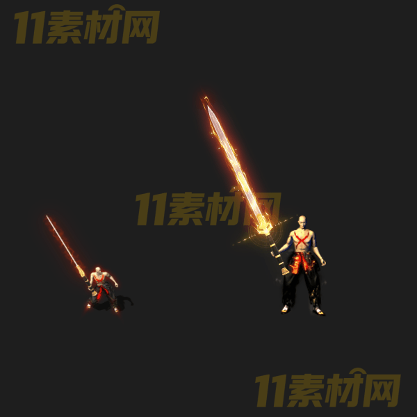 传奇武器素材 火焰宝剑 内外观齐全高清PNG序列帧—WQ20260325-17