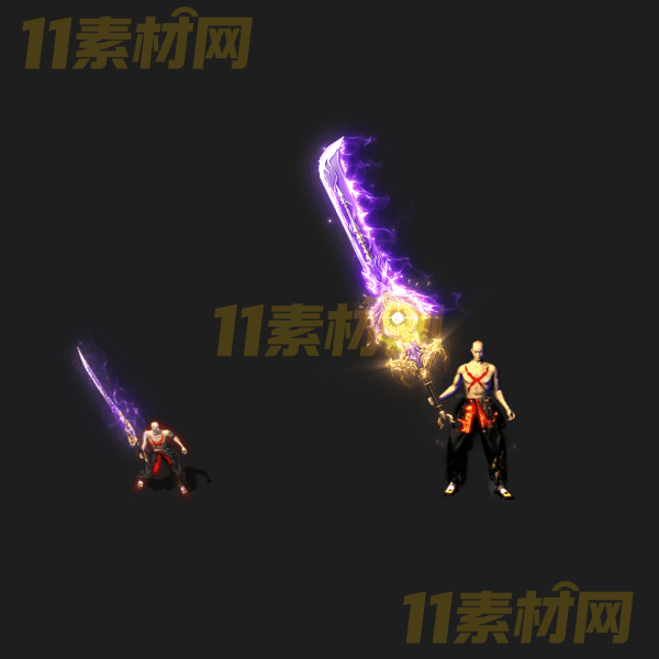 传奇武器素材 紫色宝刀 内外观齐全高清PNG序列帧—WQ20260325-18