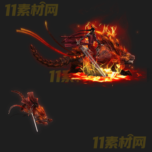 传奇时装素材 烈焰战骑一体时装 内外观齐全高清PNG序列帧—SZ20260325-23