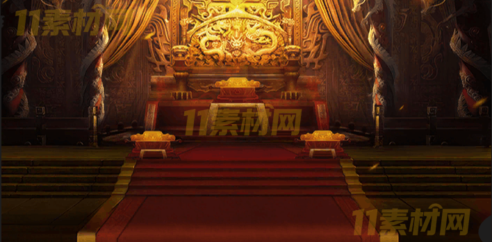 传奇UI素材 皇宫龙椅背景界面【707×350】游戏背景特效 动态PNG序列帧—BG20260326-35
