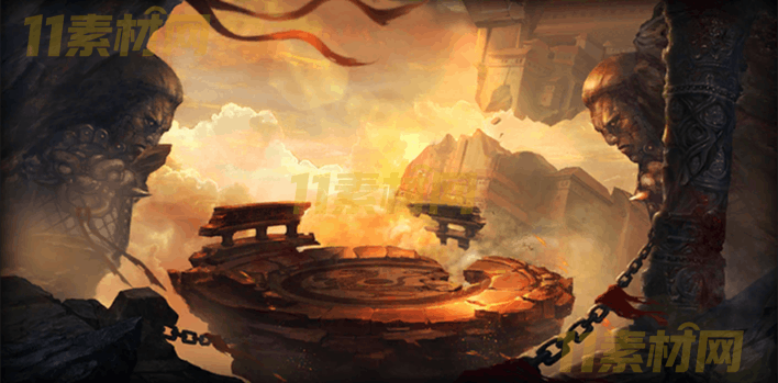 传奇UI素材 古代战场背景界面【707×350】游戏背景特效 动态PNG序列帧—BG20260326-36