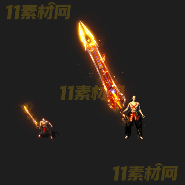 传奇武器素材 炎煌圣刃 动态PNG序列帧—WQ20260326-73