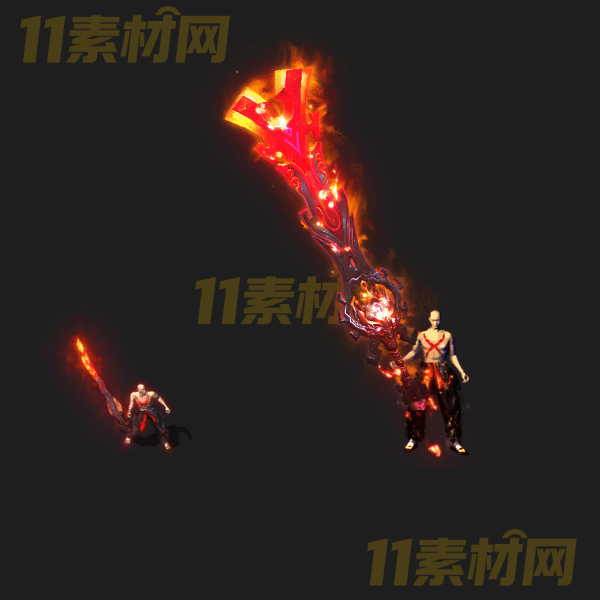 传奇武器素材 狱火邪刃 动态PNG序列帧—WQ20260326-79