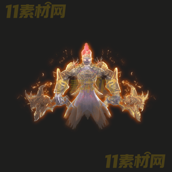 传奇怪物素材 铠甲双刀妖灵 动态PNG序列帧—GW20260327-13