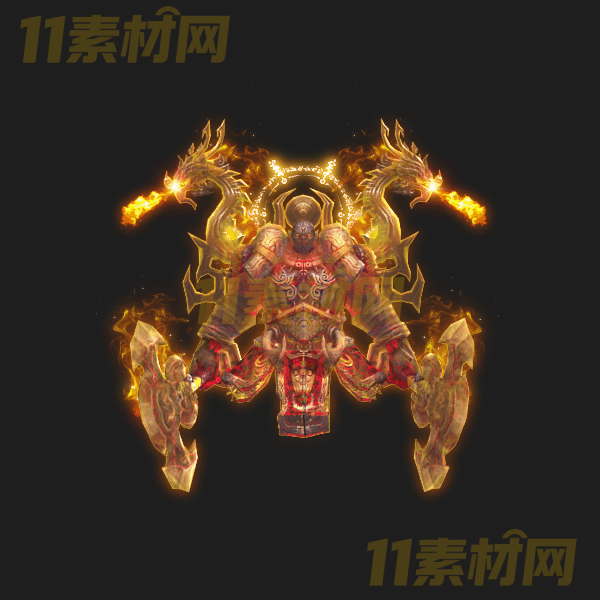 传奇怪物素材 铠甲双斧妖灵 动态PNG序列帧—GW20260327-14