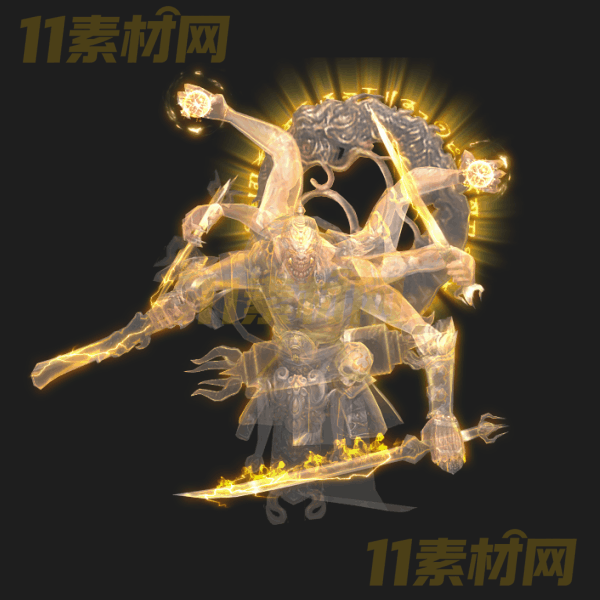 传奇怪物素材 六臂修罗妖灵 动态PNG序列帧—GW20260327-19