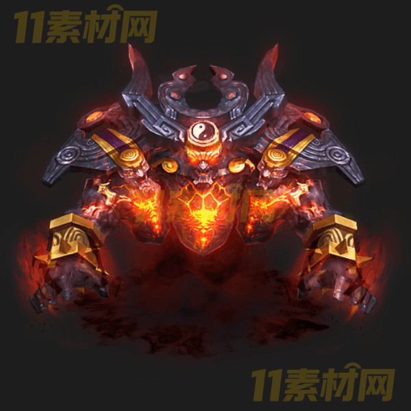 传奇怪物素材 熔岩妖灵 动态PNG序列帧—GW20260327-21