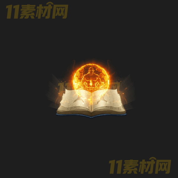 传奇UI物品 橙色护盾秘籍 动态PNG序列帧—FB20260327-29