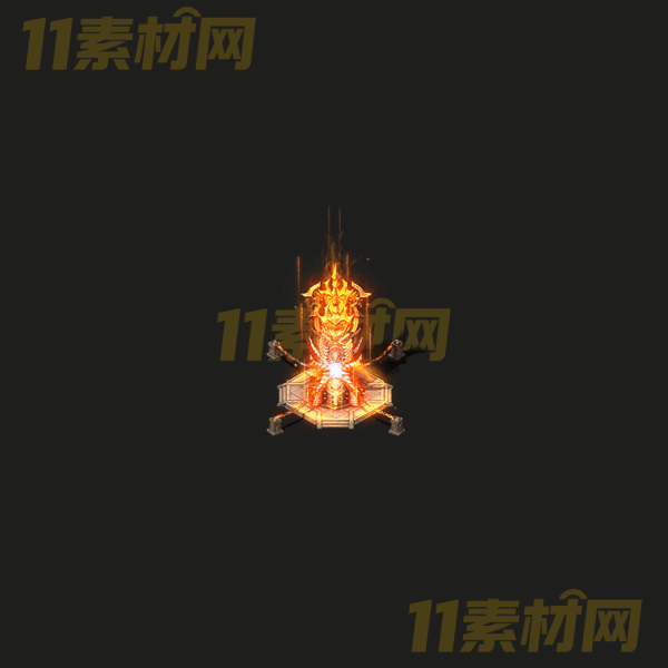 传奇NPC建筑素材 火焰锁妖塔 高清PNG序列帧—JZ20260327-3