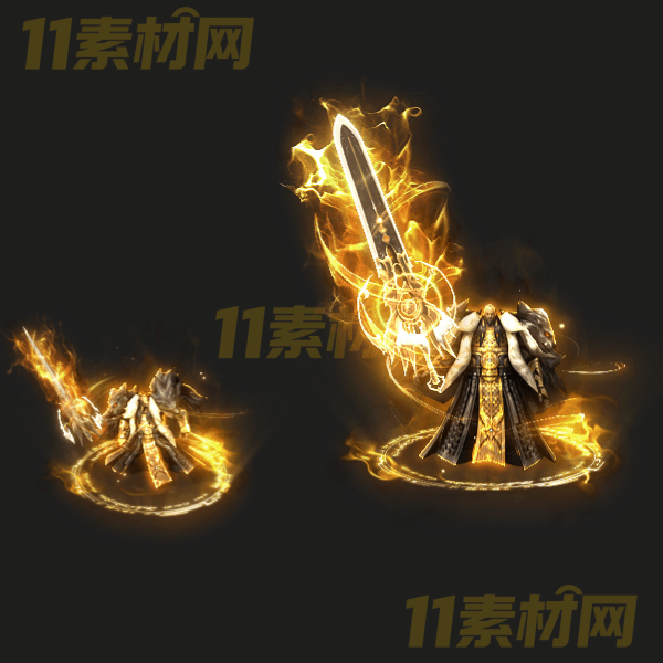 传奇剑甲套装素材 金色传说套装 动态PNG序列帧—TZ20260327-45