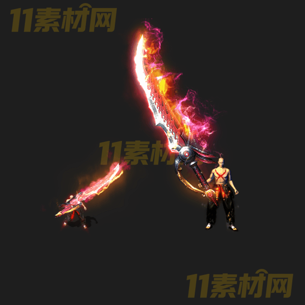 传奇武器素材 火焰砍刀 动态PNG序列帧—WQ20260328-1