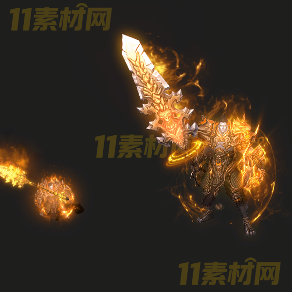 传奇剑甲套装素材 金光重甲套装 动态PNG序列帧—TZ20260327-12