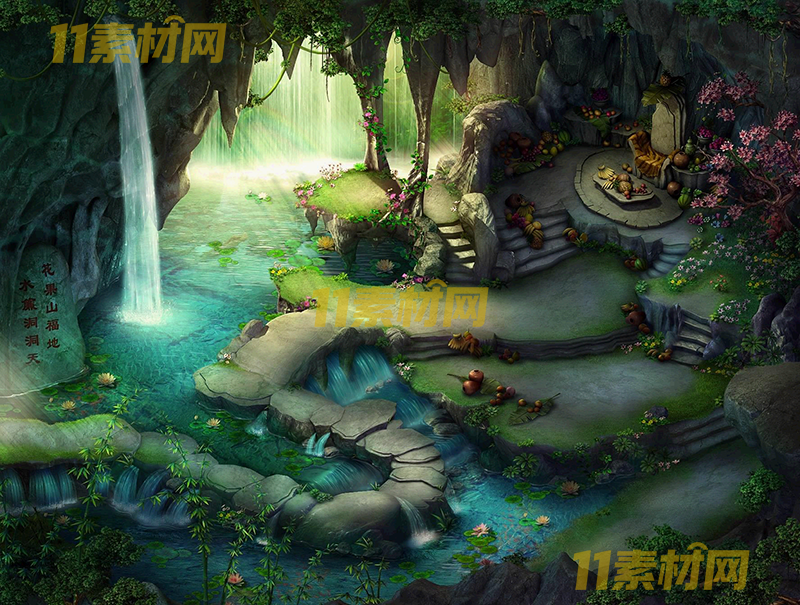 传奇真彩地图素材 花果山水帘洞 超清地图—DT20260401-20