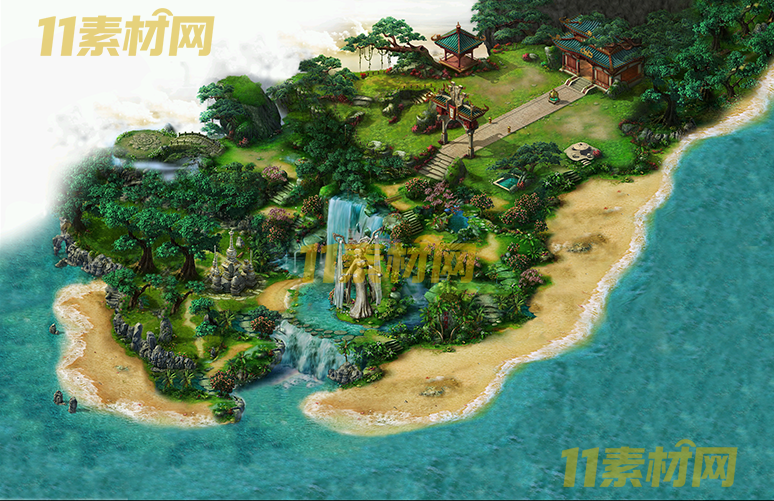 传奇真彩地图素材 南海仙境 超清地图—DT20260401-39