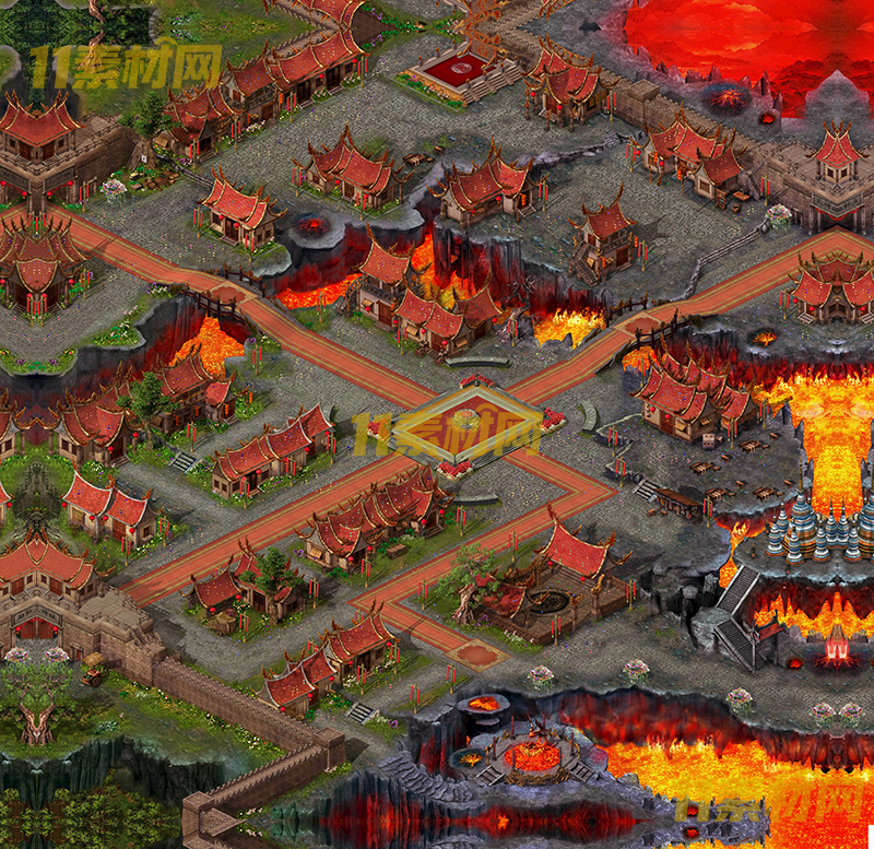 传奇真彩地图素材 熔岩镇 超清地图—DT20260401-44