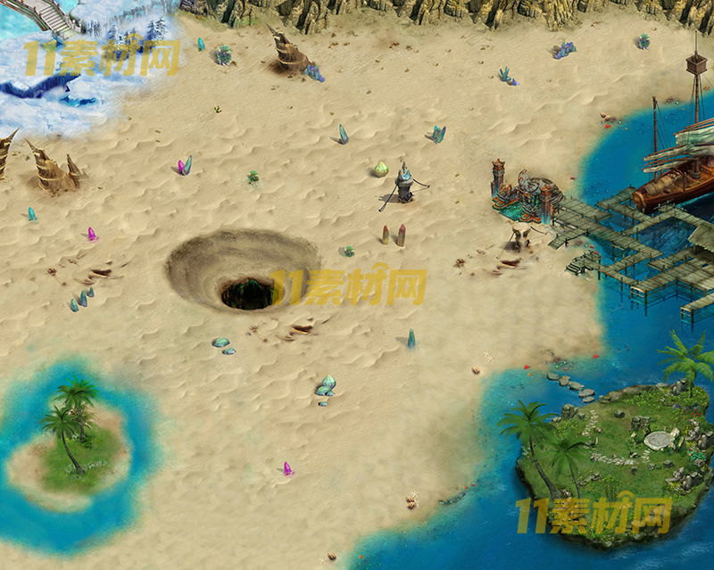 传奇真彩地图素材 神秘沙滩 超清地图—DT20260401-49