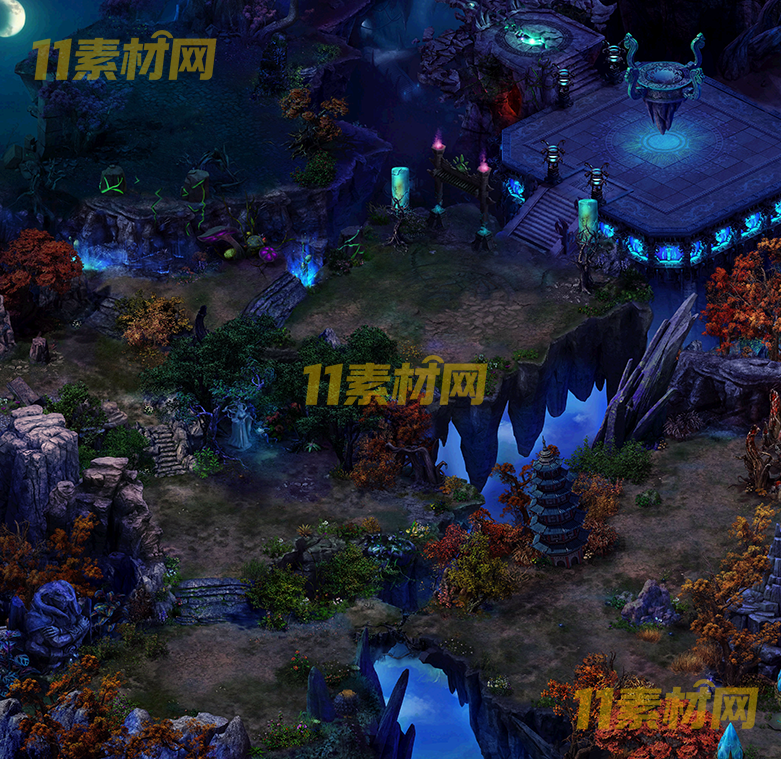 传奇真彩地图素材 夜林谷 超清地图—DT20260401-79