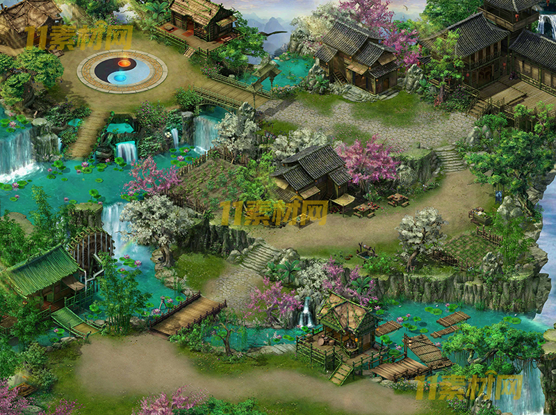 传奇真彩地图素材 竹林小村超清地图—DT20260401-96