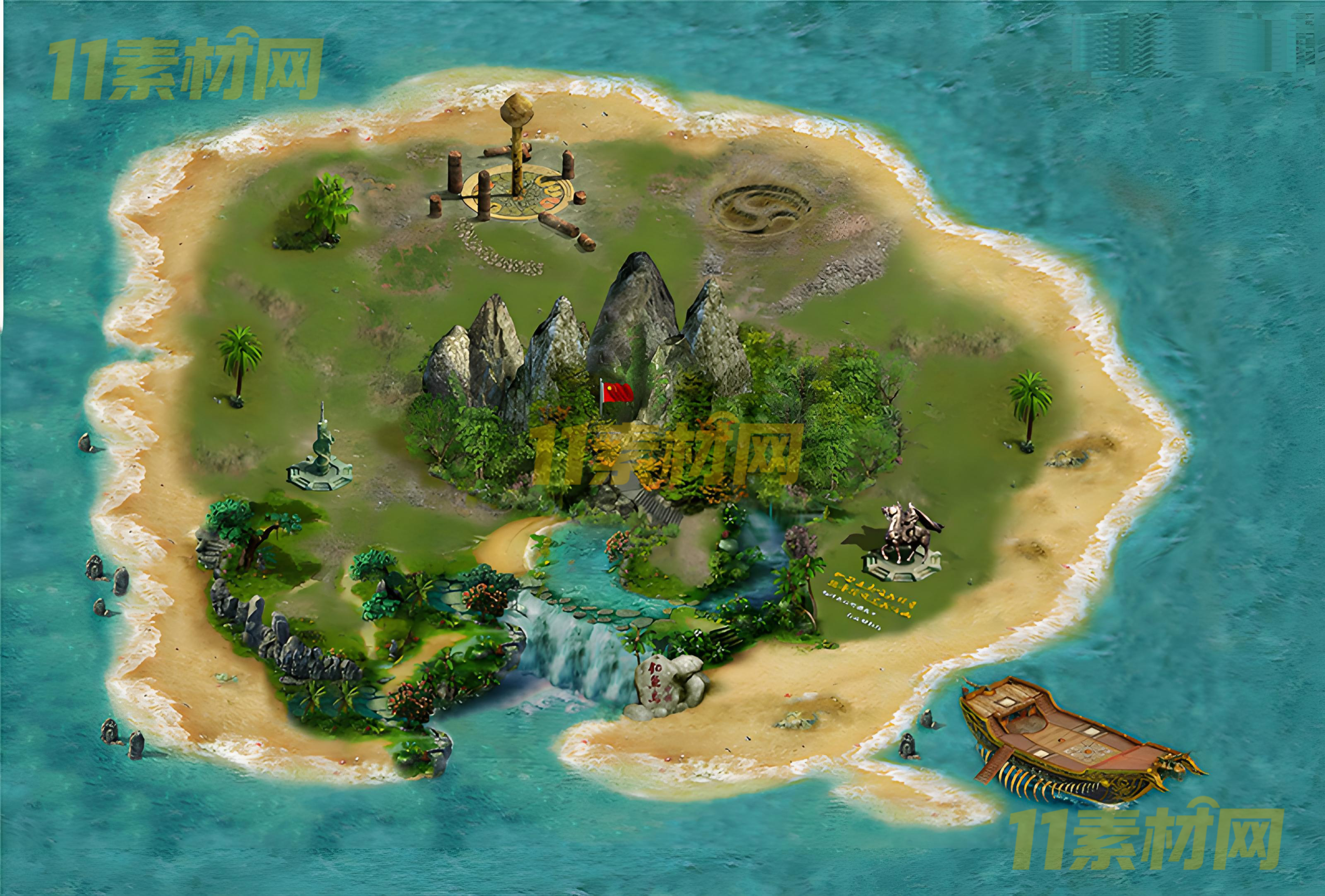 传奇真彩地图素 钓鱼岛 超清地图—DT20260402-99