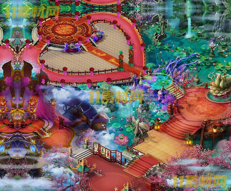 传奇真彩地图素材 荷迎凤彩 超清地图—DT20260420-13