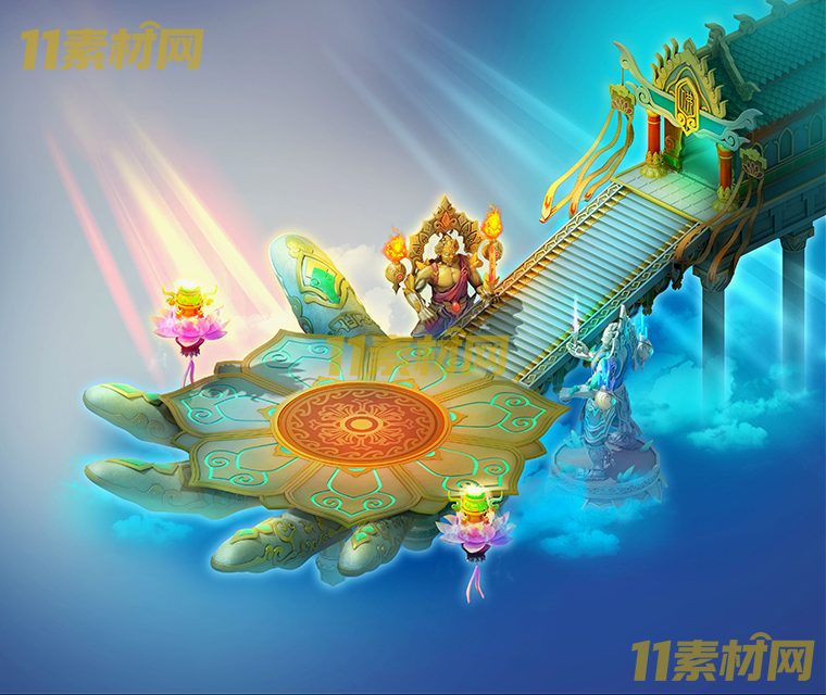 传奇真彩地图素材 莲花佛手殿 超清地图—DT20260420-21