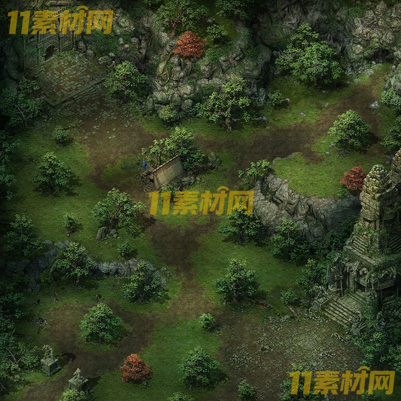 传奇真彩地图素材 城外丛林 超清地图—DT20260420-3