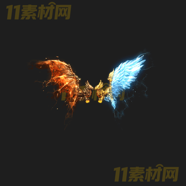 传奇翅膀素材 天使恶魔翅膀 内观外观高清PNG序列帧—CB20260324-25