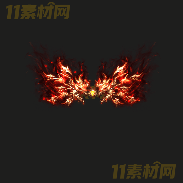 传奇翅膀素材 火焰恶魔翅膀 内观外观高清PNG序列帧—CB20260324-28