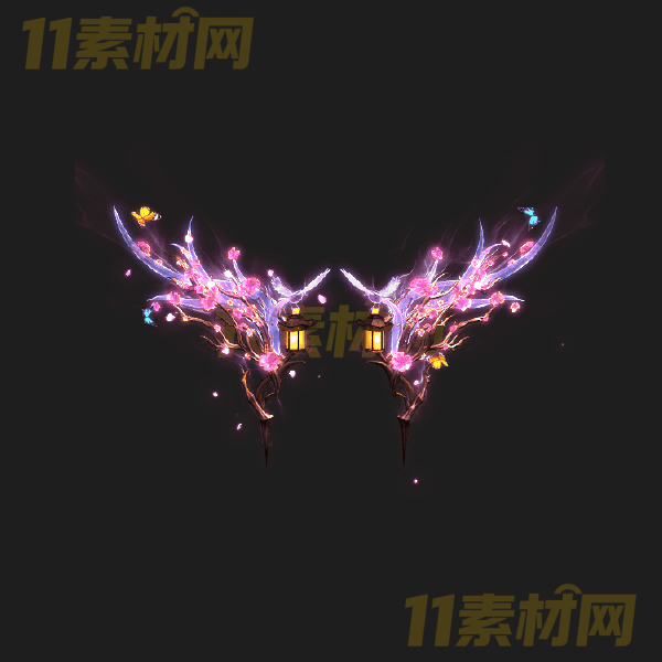 传奇翅膀素材 华丽樱花翅膀 内观外观高清PNG序列帧—CB20260324-33