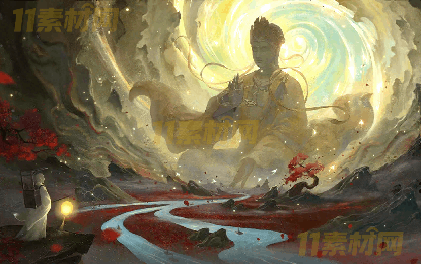 传奇UI素材 佛祖【830×520】游戏背景特效 动态PNG序列帧—BG20260323-17