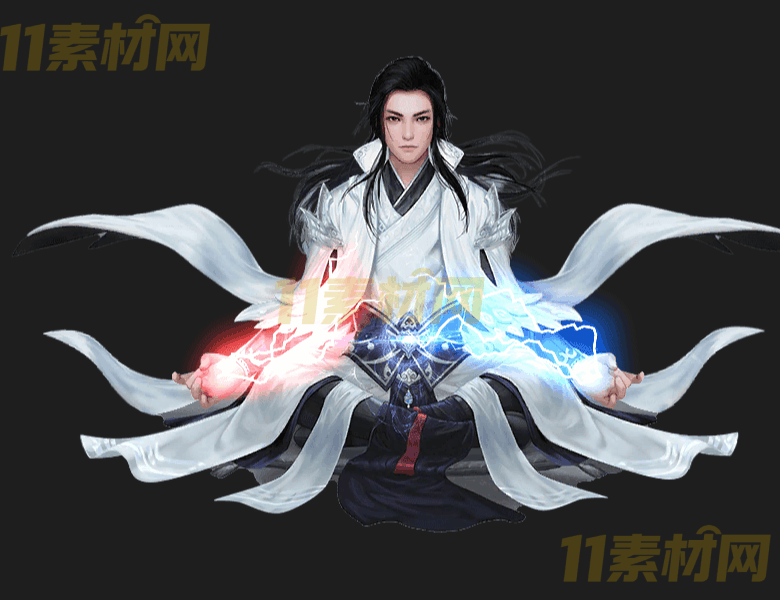 传奇UI素材 修仙打坐 飞升进阶人物特效 高清动态PNG序列帧—WP20260323-18