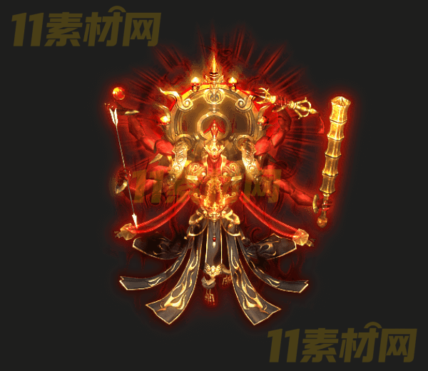 传奇怪物素材 六臂阿修罗 大中小号 高清PNG格式—GW20260323-21