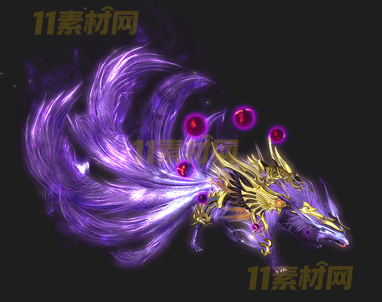 传奇坐骑素材-九尾灵狐 八方向内外观高清动态PNG—ZQ20260323-28